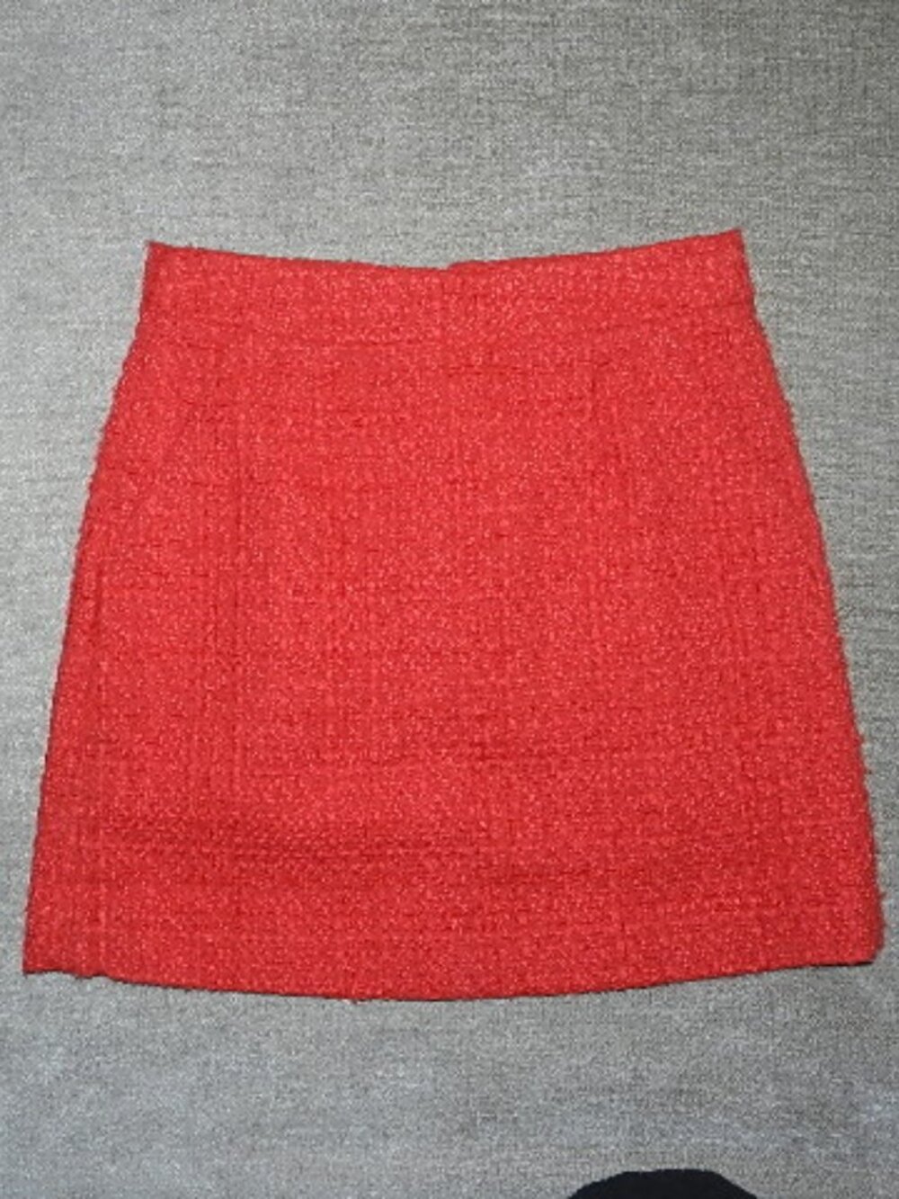 French Connection Effie Boucle Women's Skirt Size 2 Red Mini Zipper Pockets